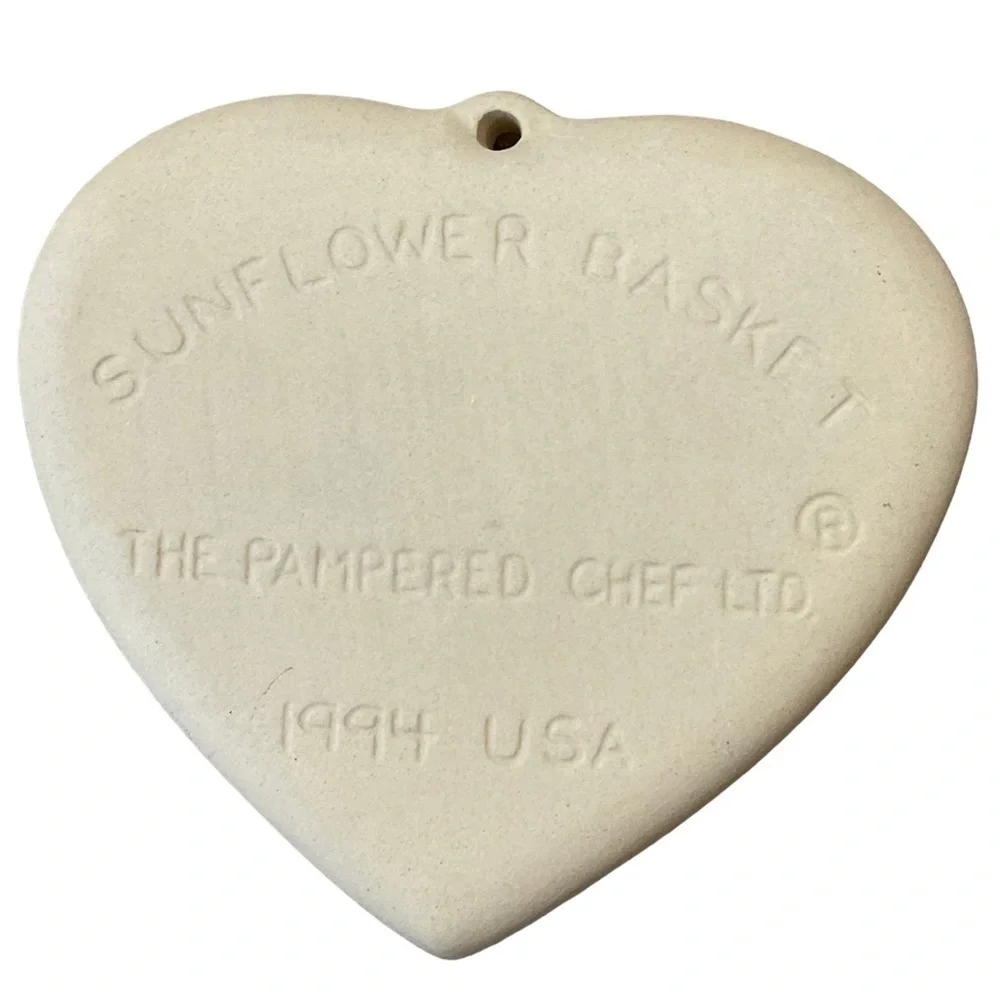 3 Vintage Pampered Chef Clay Stone Heart cookie Molds 1994 1995 1996
